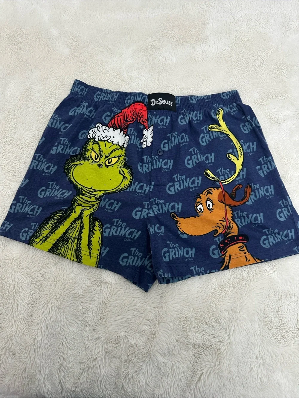 Dr. Seuss Multi-Color Graphic Lounge Shorts with Navy Waistband